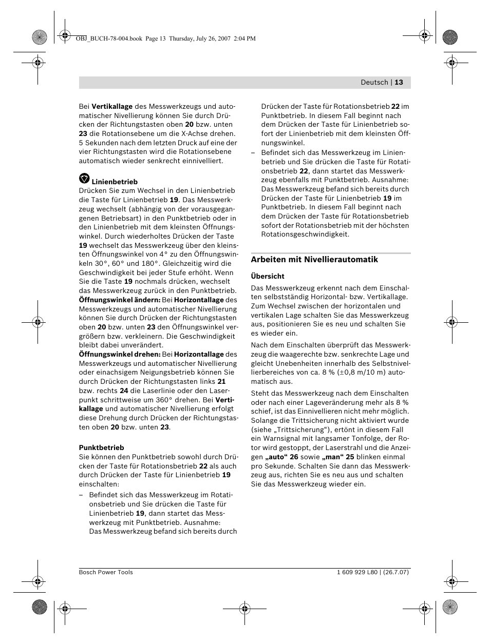 Bosch BL 200 GC Professional User Manual | Page 13 / 419