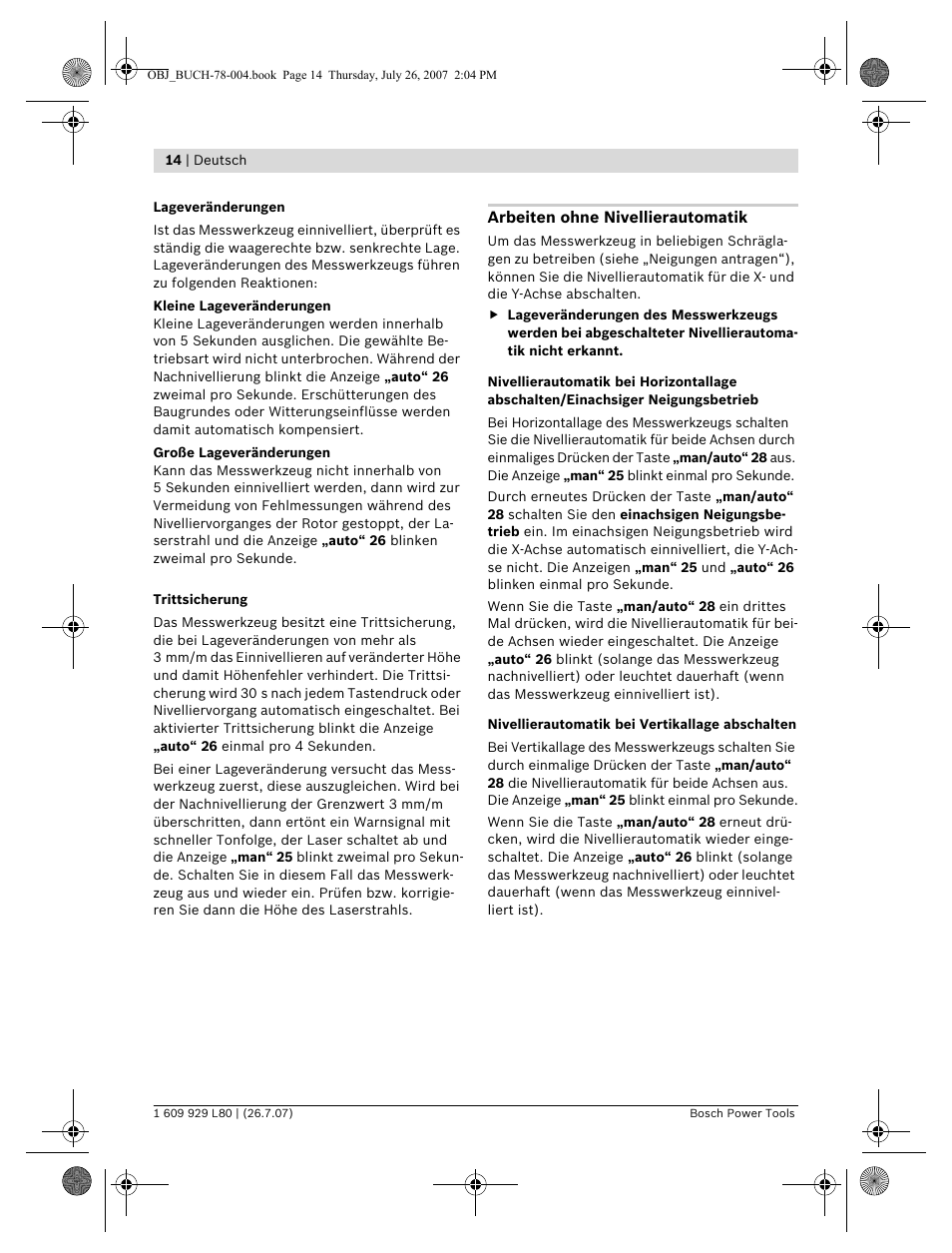 Bosch BL 200 GC Professional User Manual | Page 14 / 419