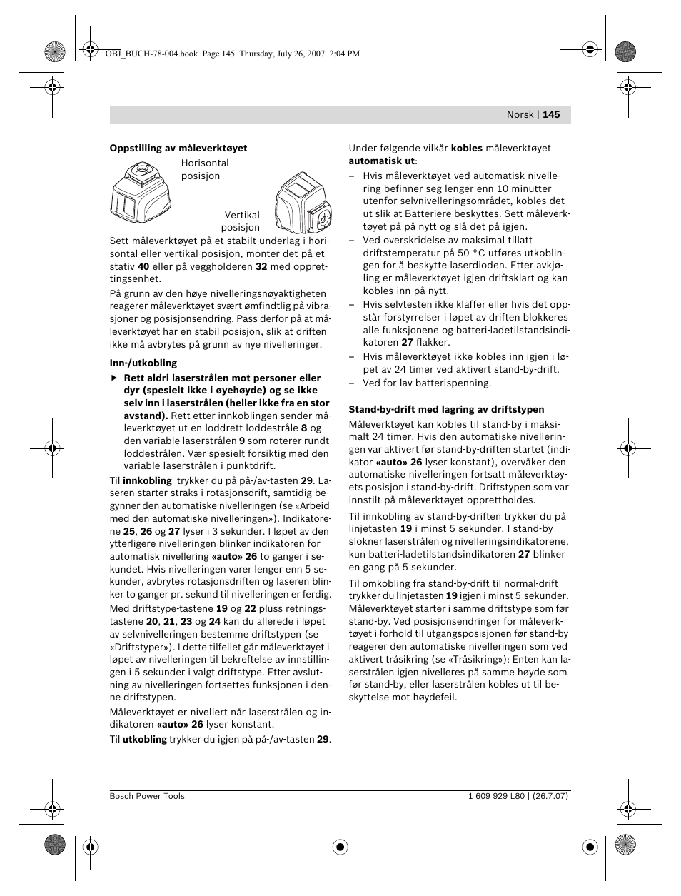 Bosch BL 200 GC Professional User Manual | Page 145 / 419