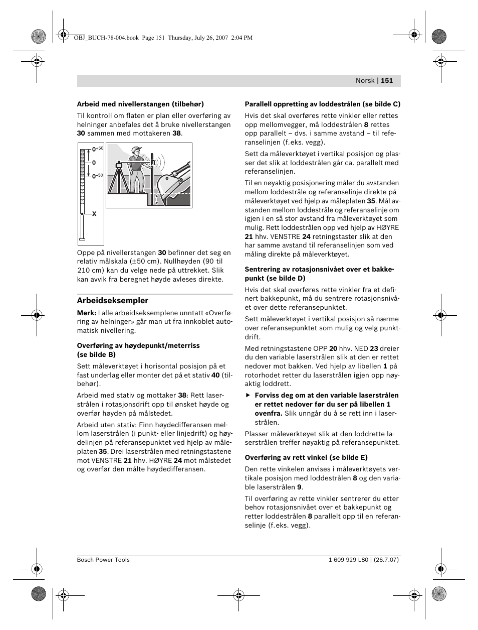 Bosch BL 200 GC Professional User Manual | Page 151 / 419