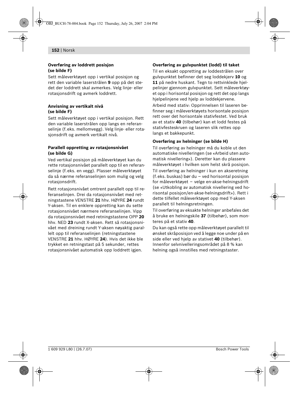 Bosch BL 200 GC Professional User Manual | Page 152 / 419