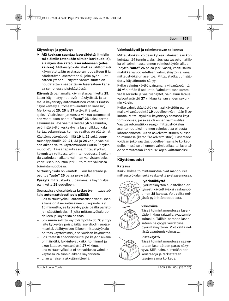 Bosch BL 200 GC Professional User Manual | Page 159 / 419