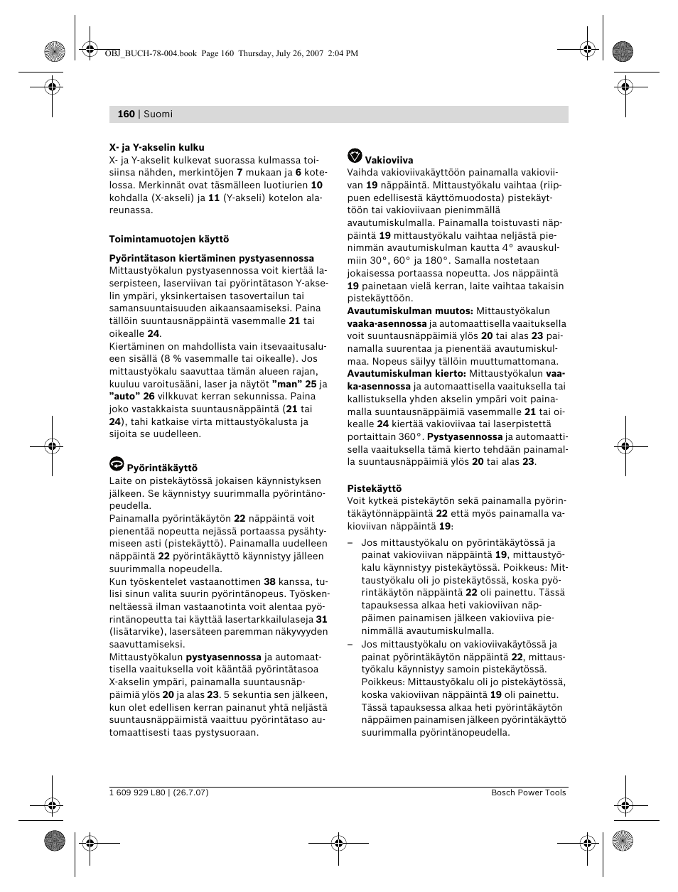 Bosch BL 200 GC Professional User Manual | Page 160 / 419