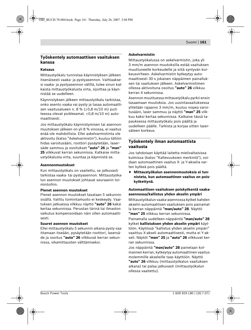 Bosch BL 200 GC Professional User Manual | Page 161 / 419