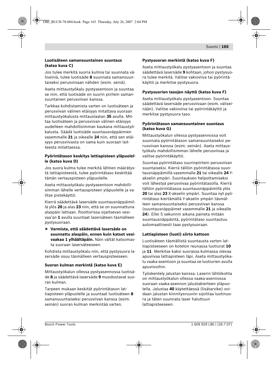 Bosch BL 200 GC Professional User Manual | Page 165 / 419