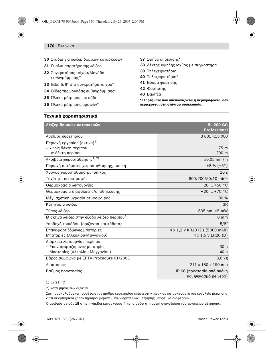 Bosch BL 200 GC Professional User Manual | Page 170 / 419