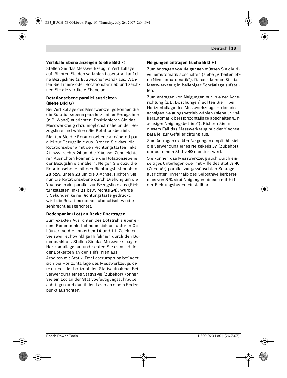 Bosch BL 200 GC Professional User Manual | Page 19 / 419