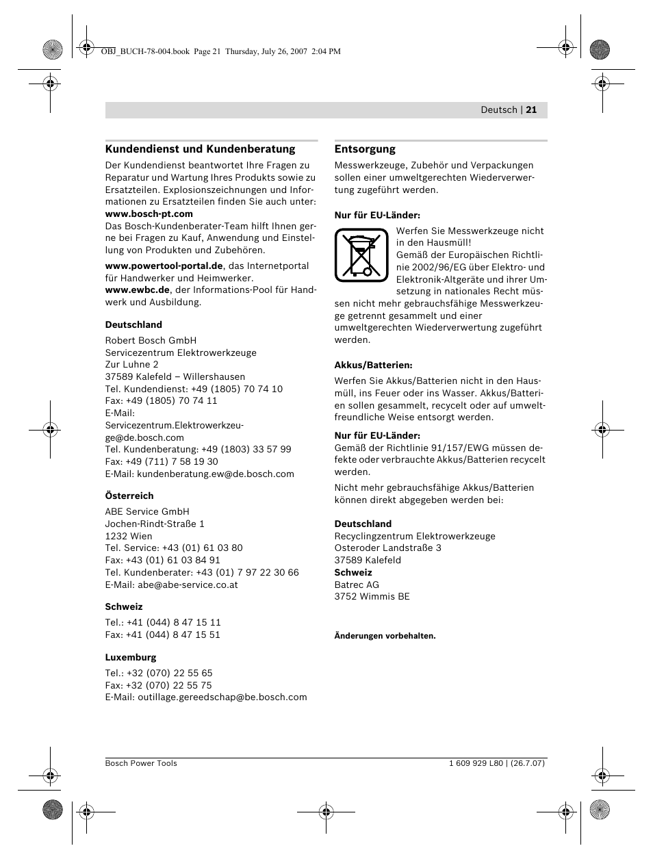 Bosch BL 200 GC Professional User Manual | Page 21 / 419