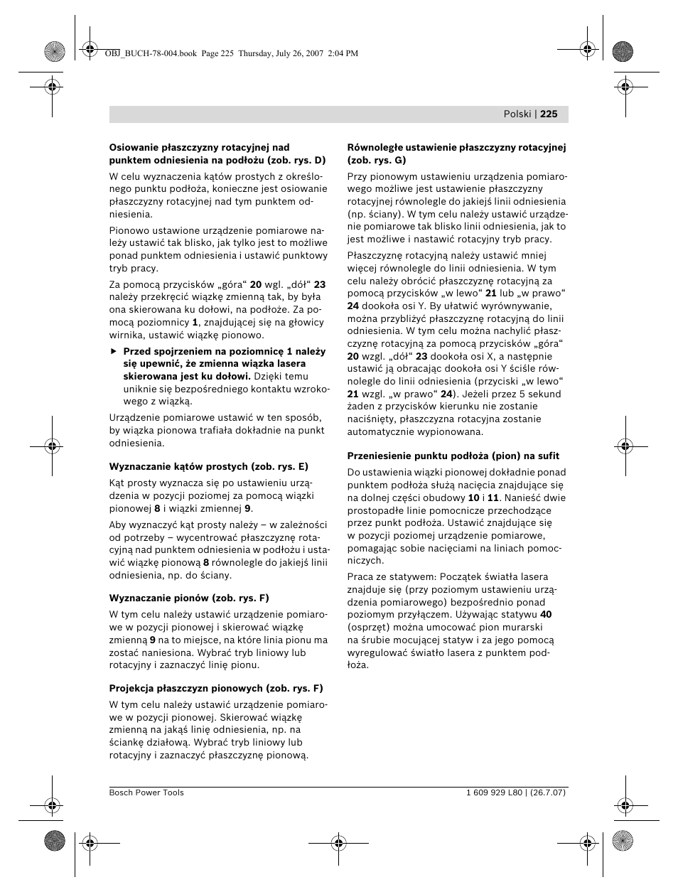 Bosch BL 200 GC Professional User Manual | Page 225 / 419