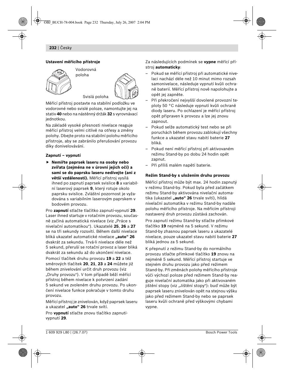 Bosch BL 200 GC Professional User Manual | Page 232 / 419