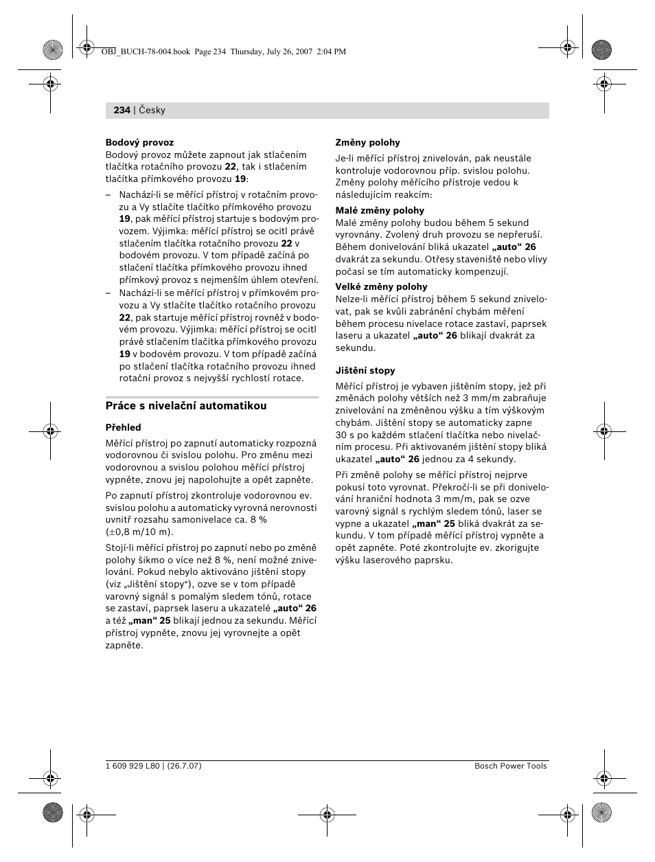 Bosch BL 200 GC Professional User Manual | Page 234 / 419