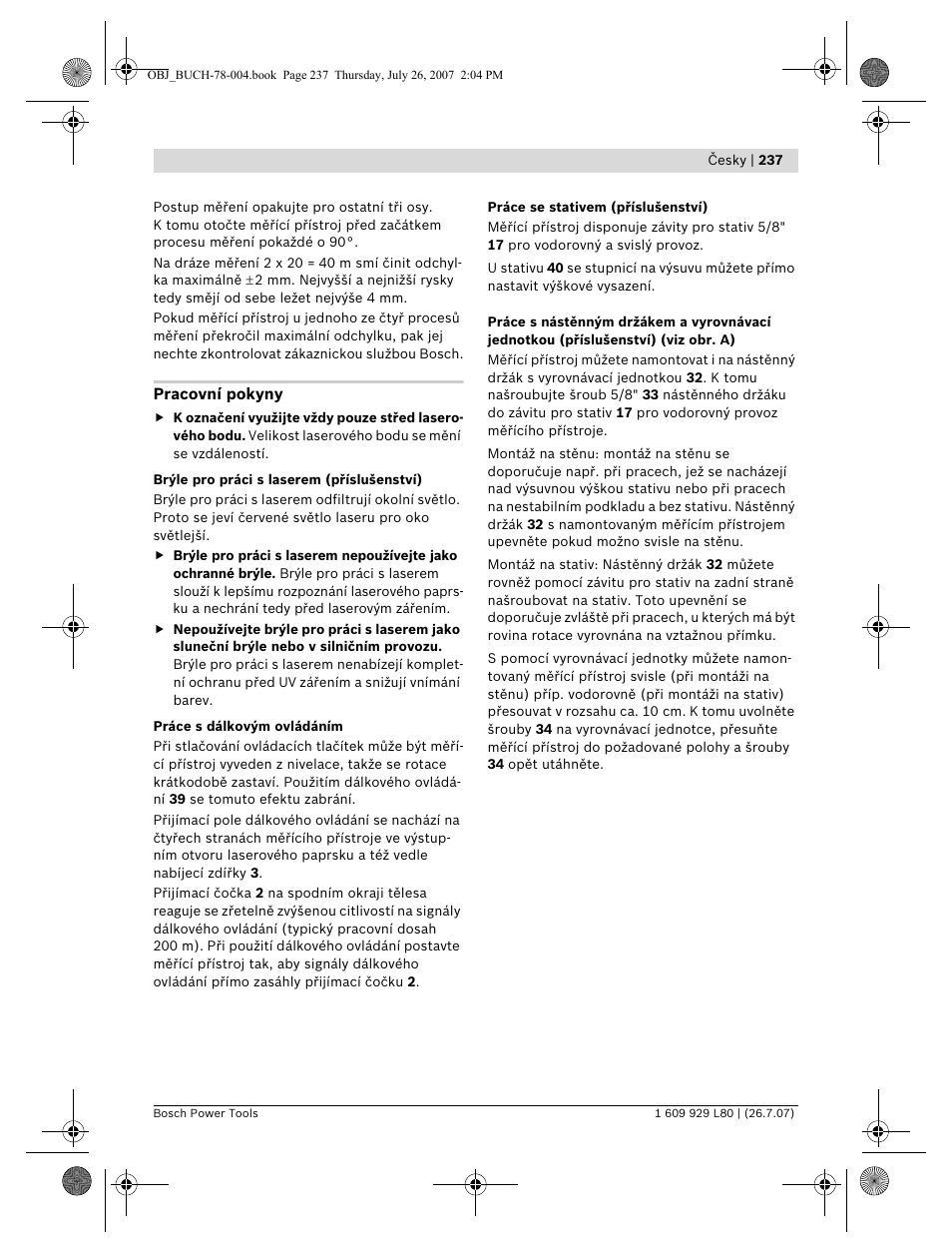 Bosch BL 200 GC Professional User Manual | Page 237 / 419