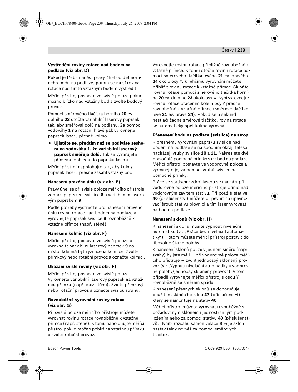 Bosch BL 200 GC Professional User Manual | Page 239 / 419