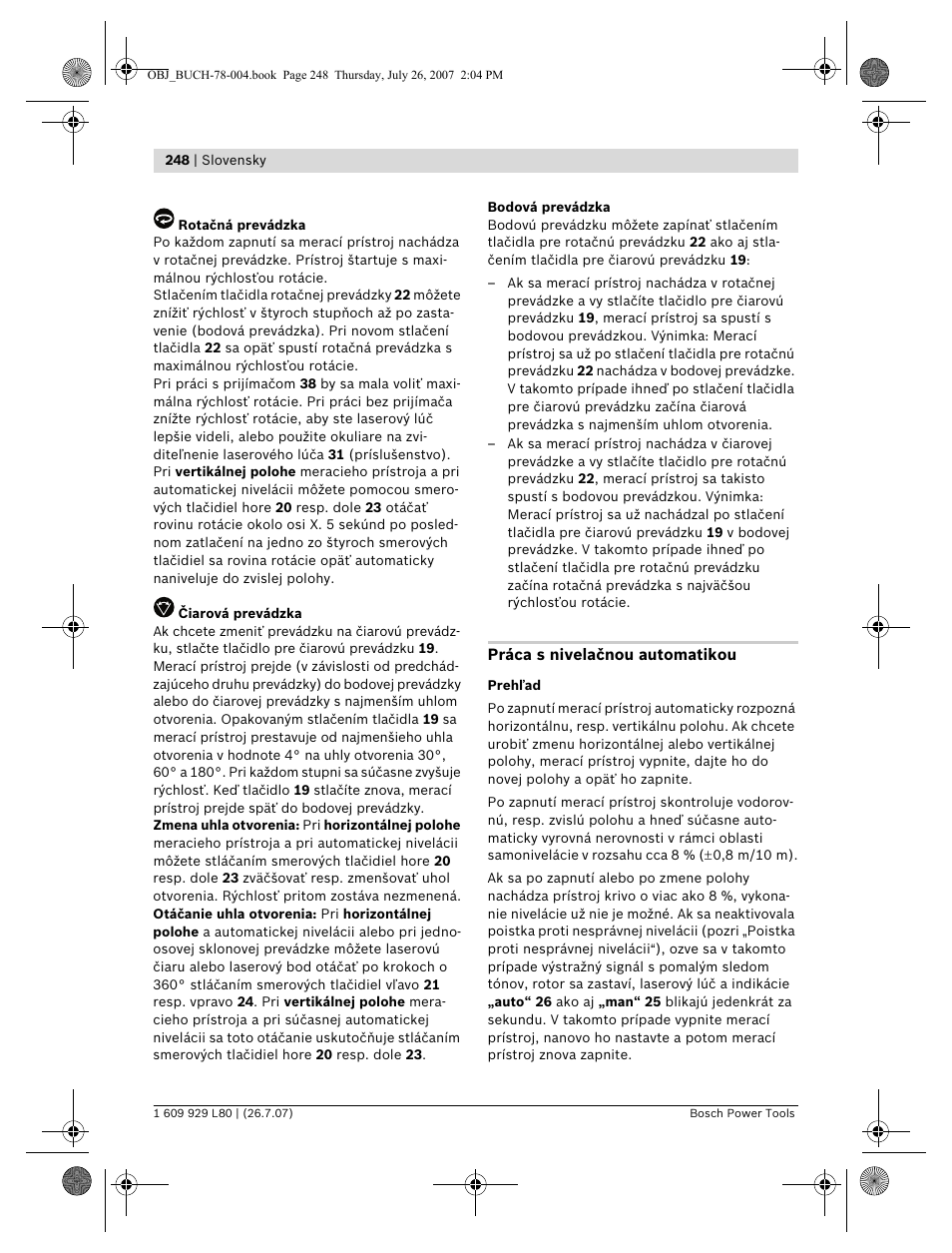 Bosch BL 200 GC Professional User Manual | Page 248 / 419