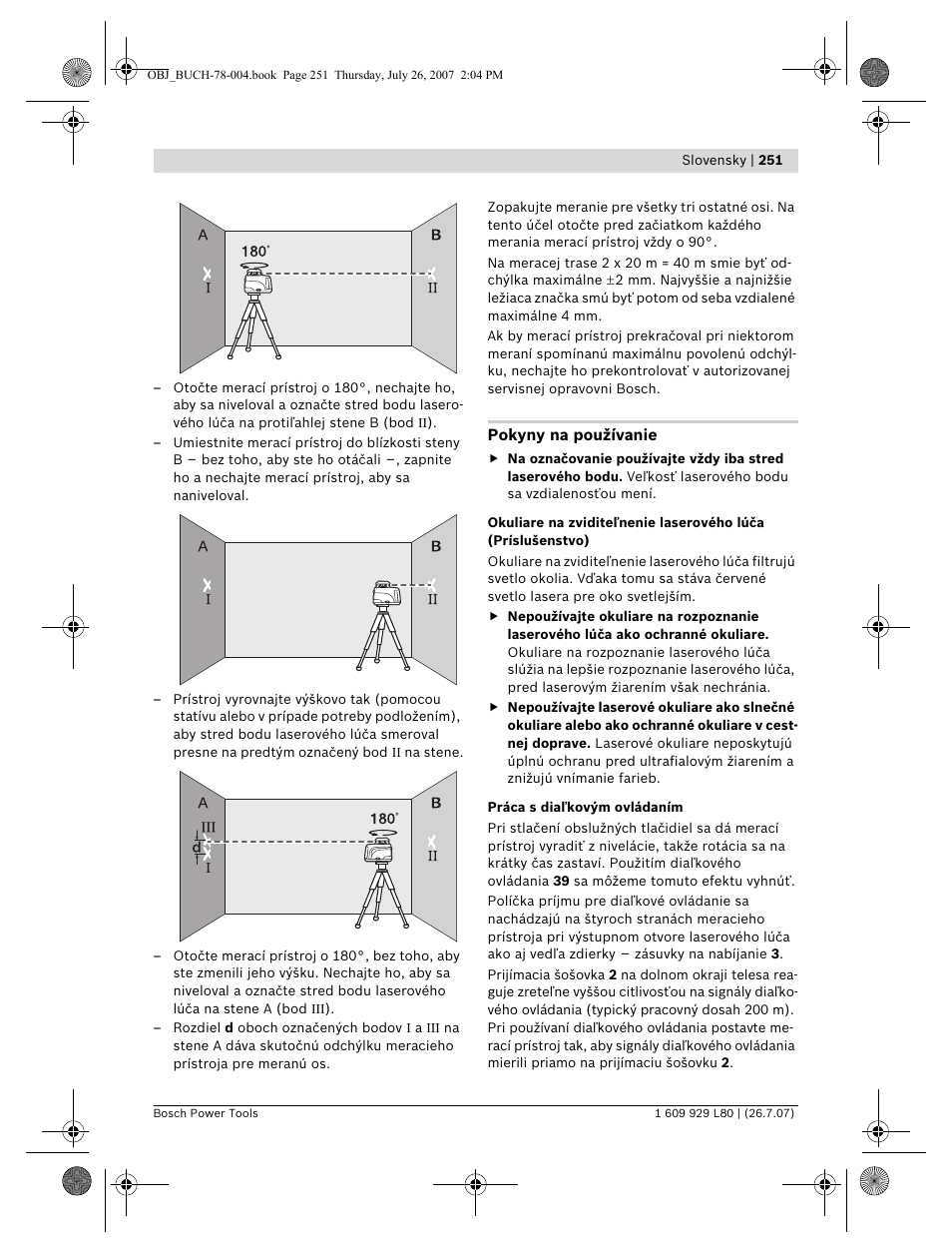 Bosch BL 200 GC Professional User Manual | Page 251 / 419