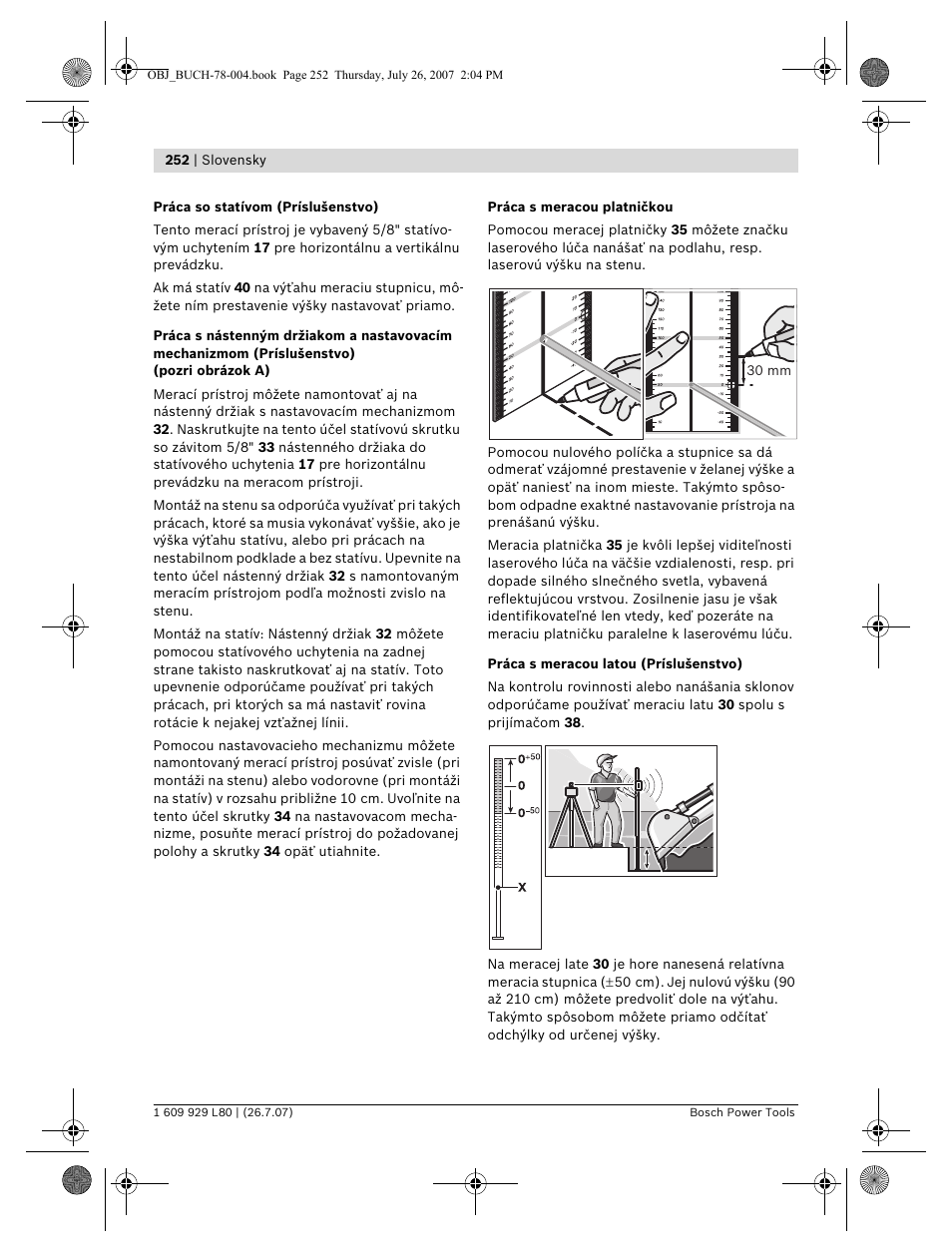 Bosch BL 200 GC Professional User Manual | Page 252 / 419