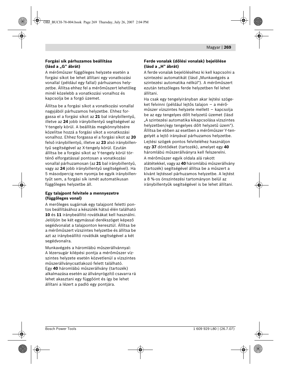 Bosch BL 200 GC Professional User Manual | Page 269 / 419