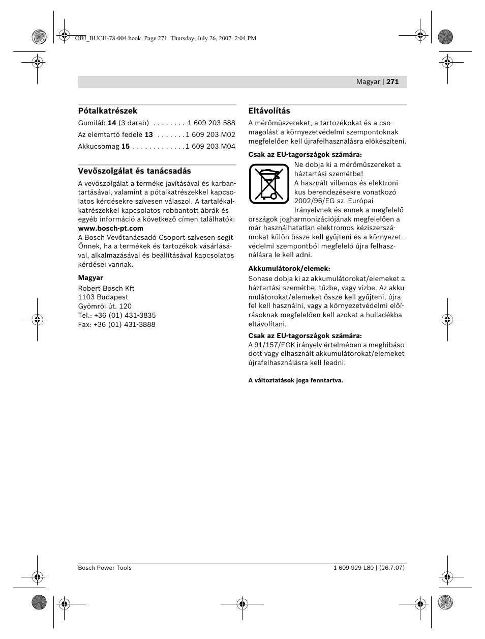 Bosch BL 200 GC Professional User Manual | Page 271 / 419