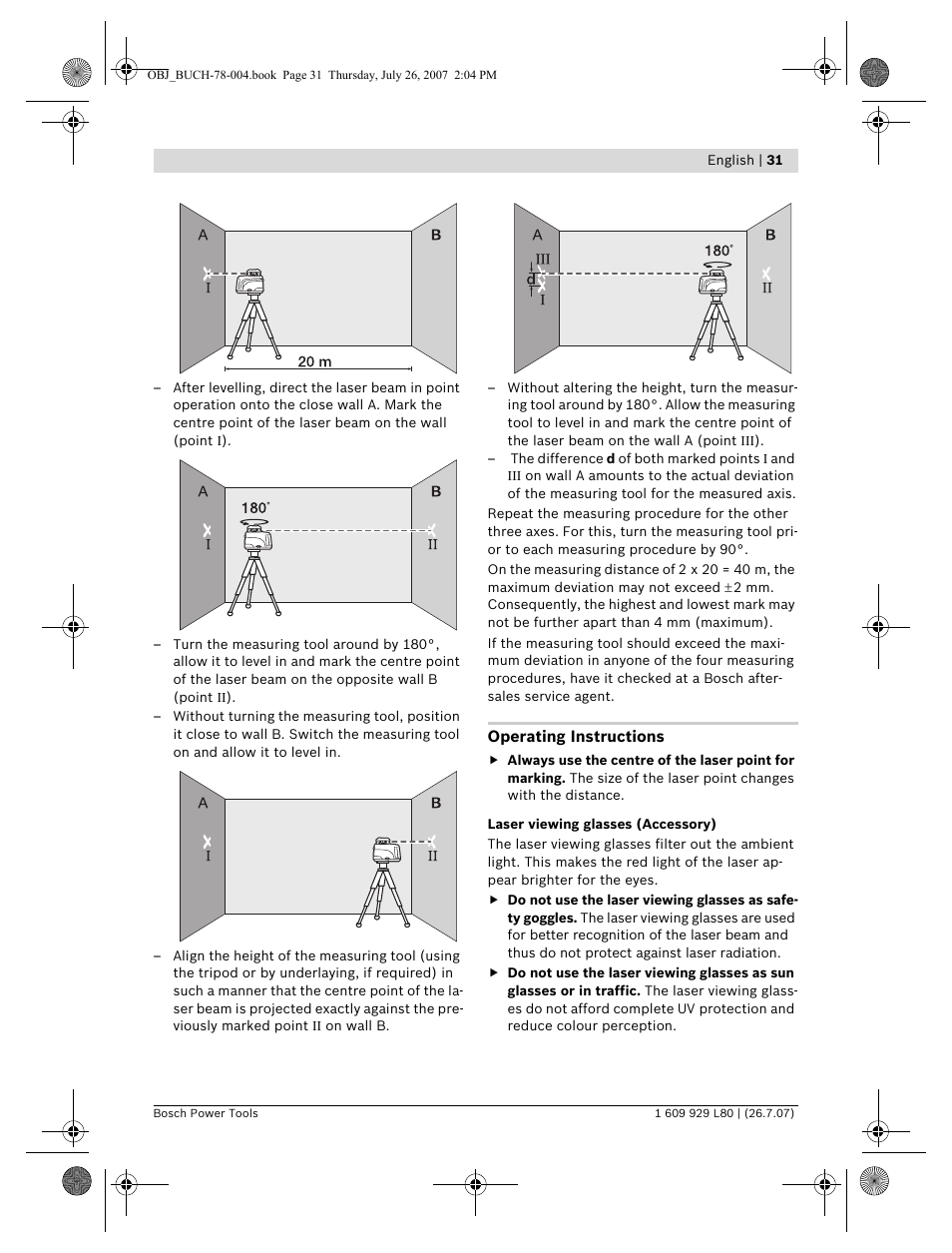 Bosch BL 200 GC Professional User Manual | Page 31 / 419