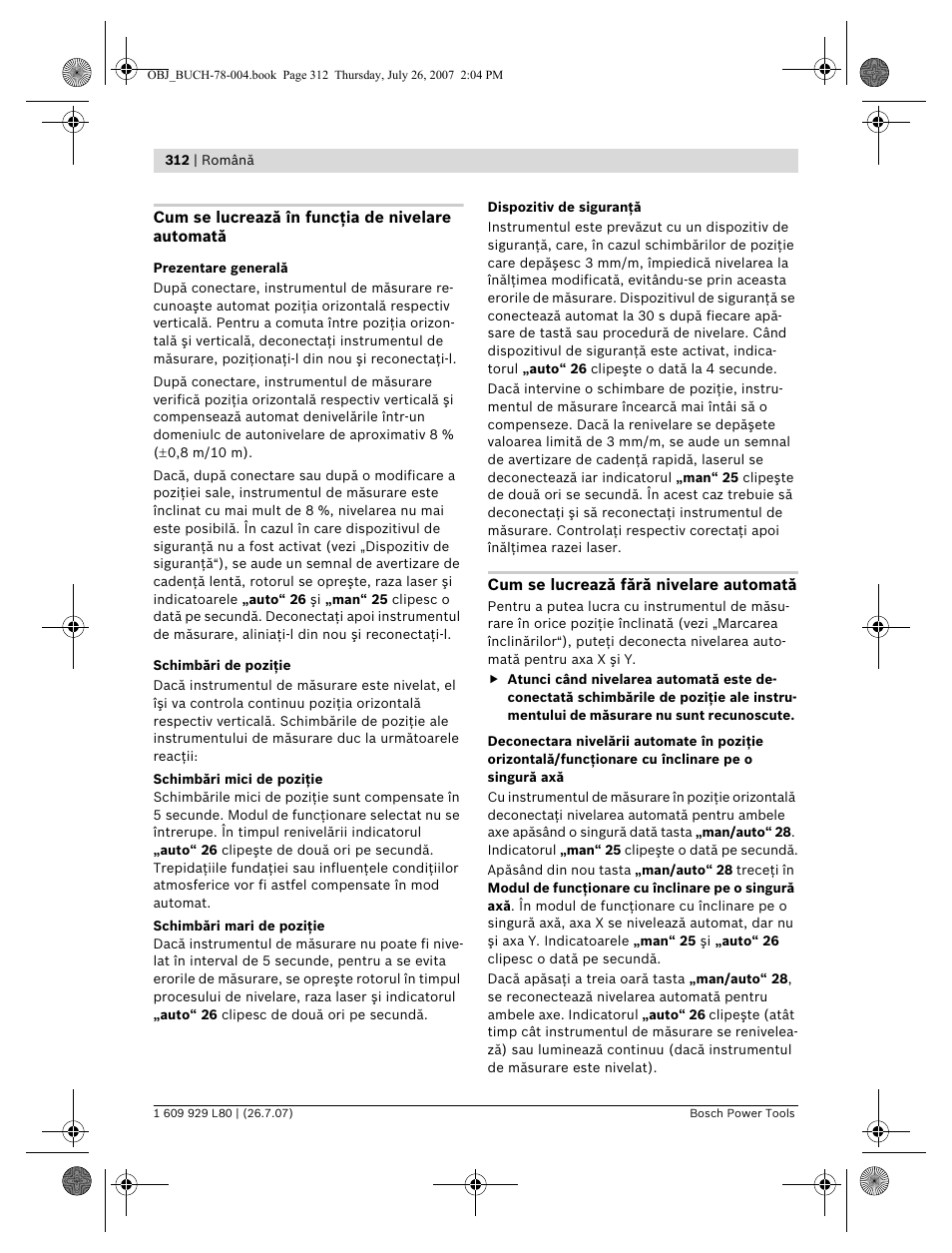 Bosch BL 200 GC Professional User Manual | Page 312 / 419