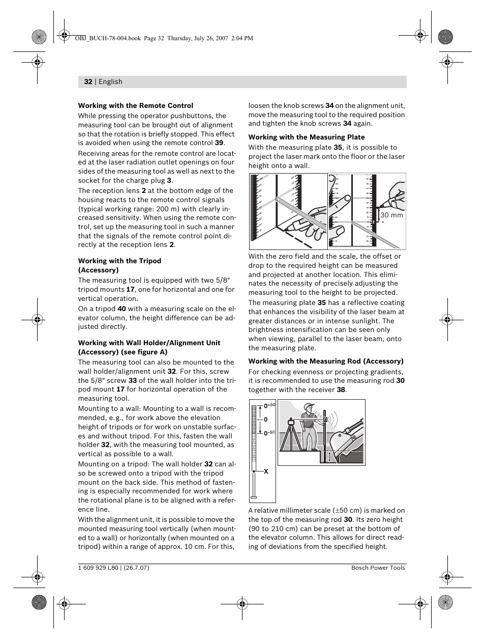 Bosch BL 200 GC Professional User Manual | Page 32 / 419