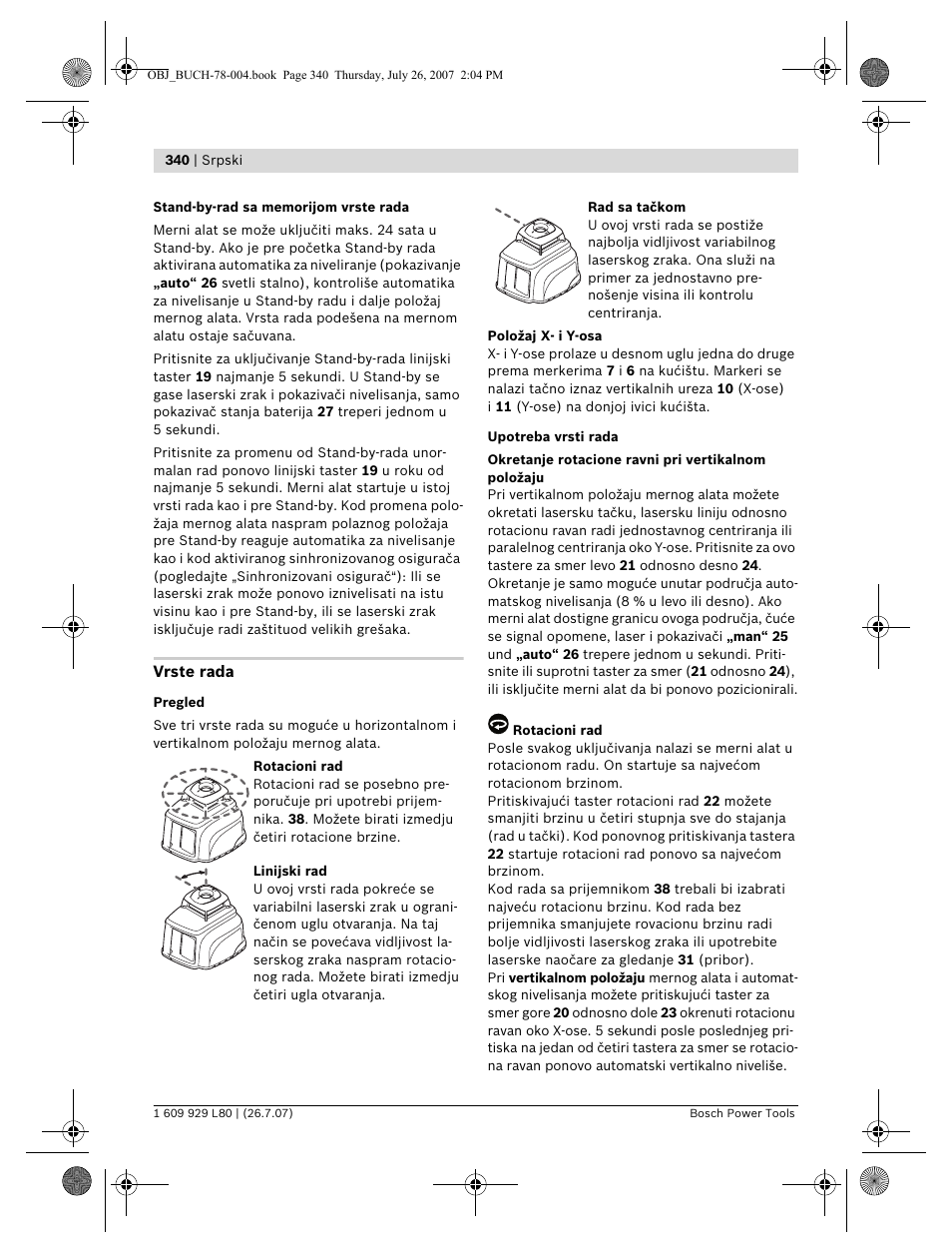 Bosch BL 200 GC Professional User Manual | Page 340 / 419