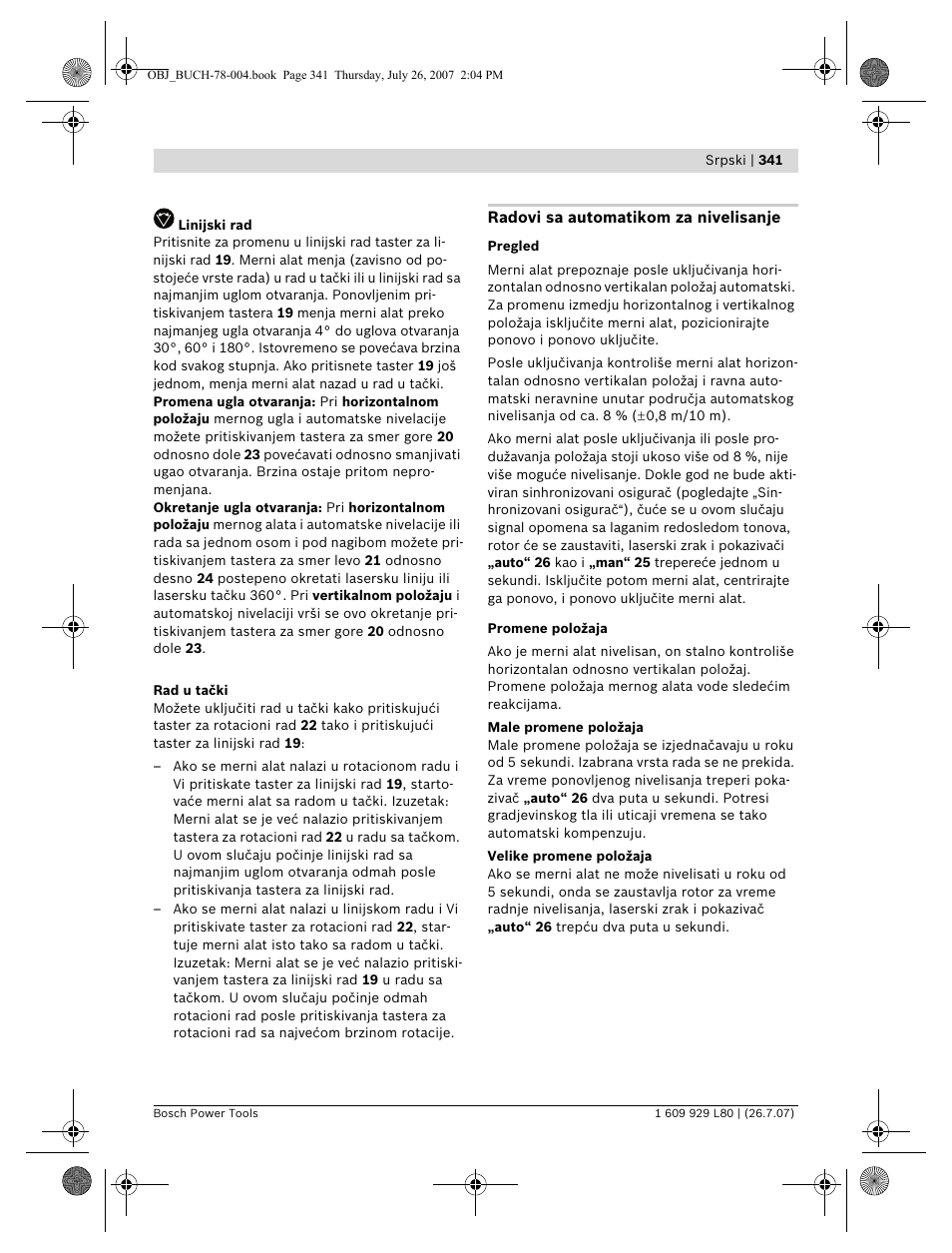 Bosch BL 200 GC Professional User Manual | Page 341 / 419