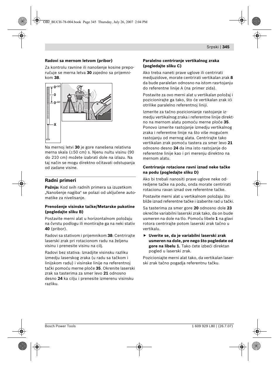 Bosch BL 200 GC Professional User Manual | Page 345 / 419