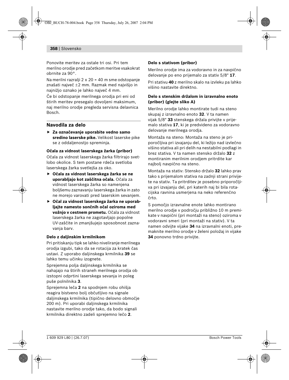 Bosch BL 200 GC Professional User Manual | Page 358 / 419