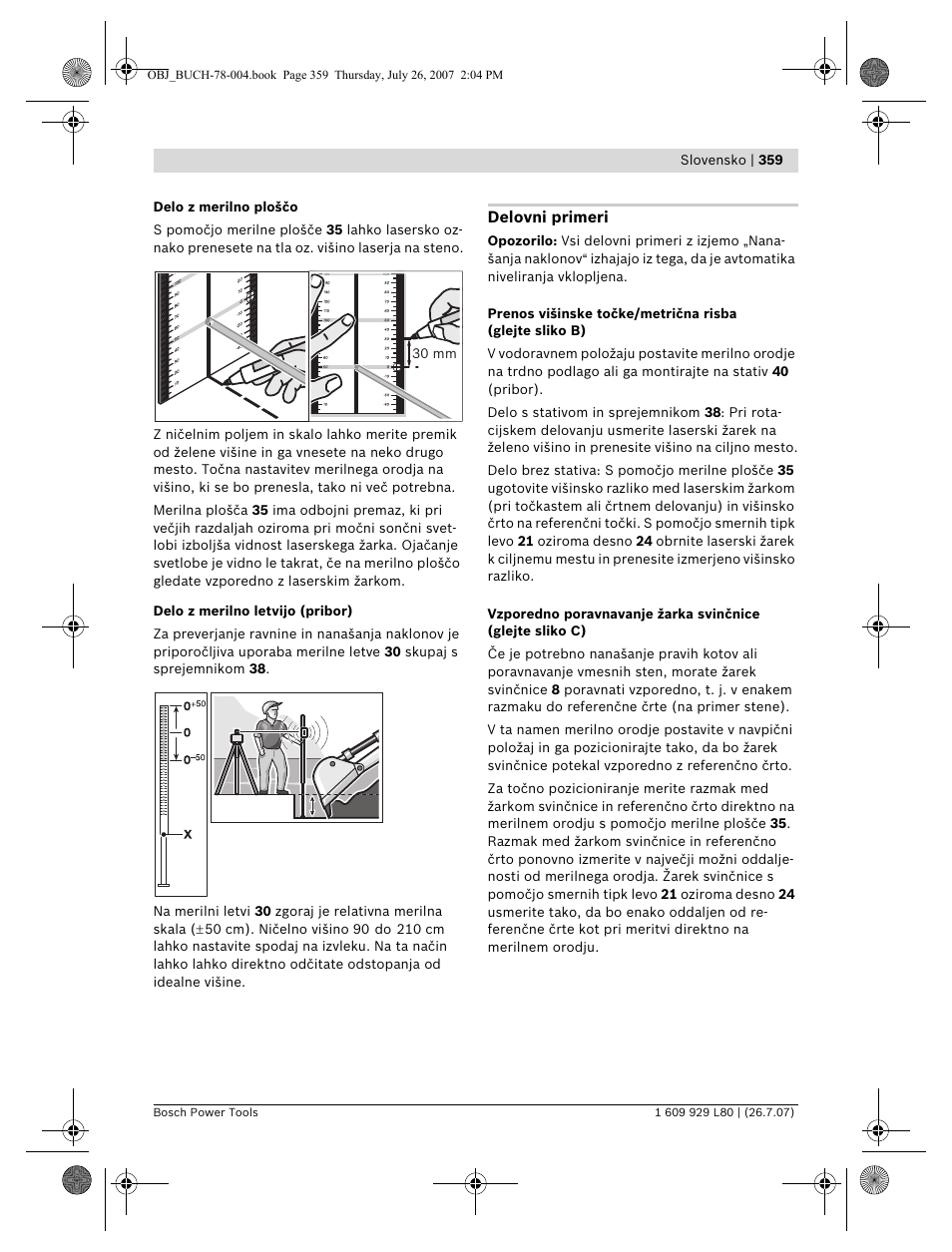 Bosch BL 200 GC Professional User Manual | Page 359 / 419