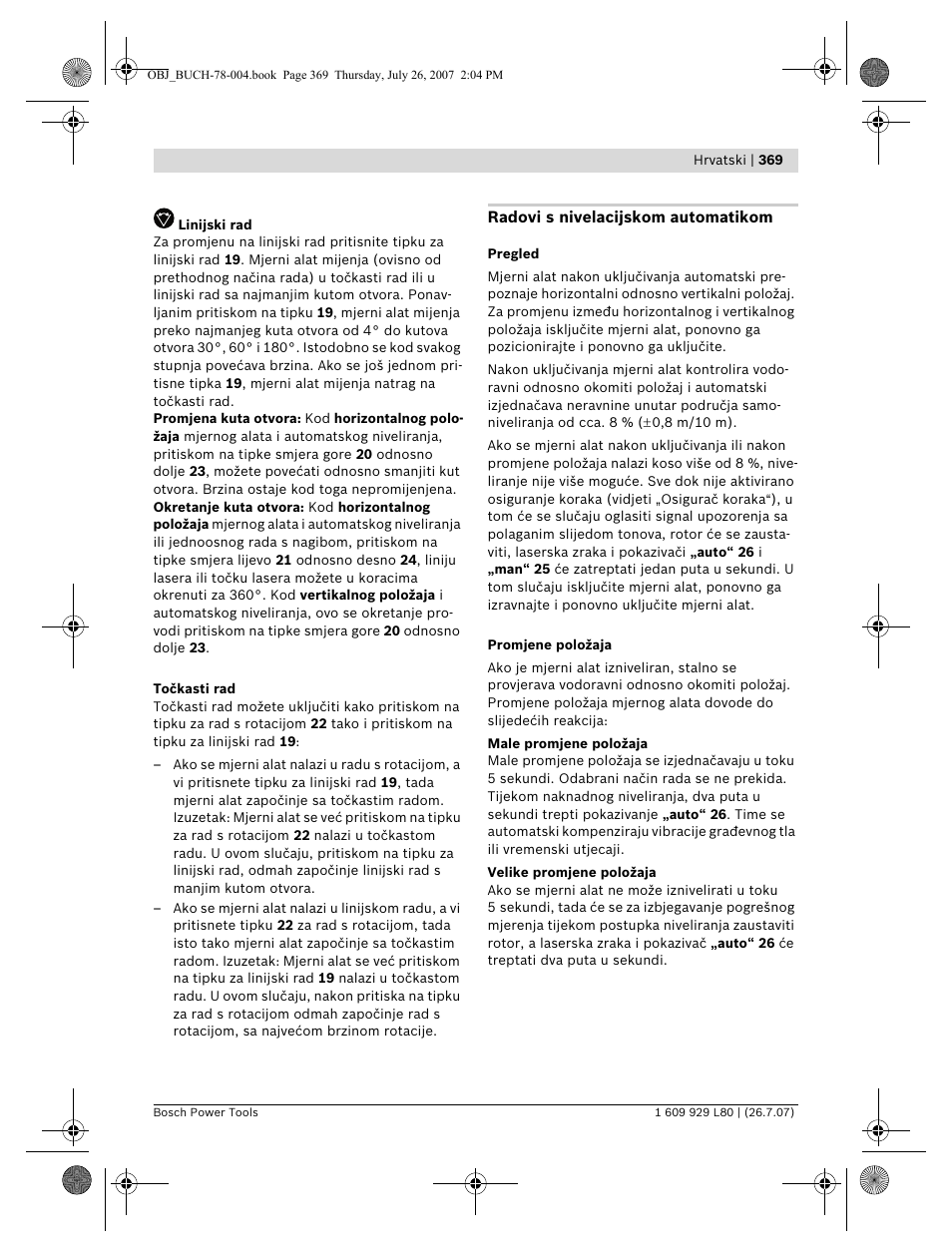 Bosch BL 200 GC Professional User Manual | Page 369 / 419