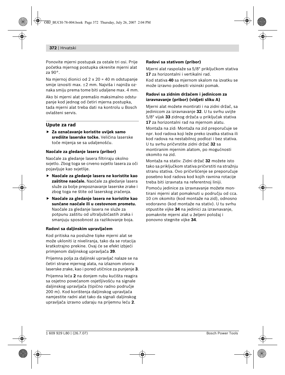 Bosch BL 200 GC Professional User Manual | Page 372 / 419