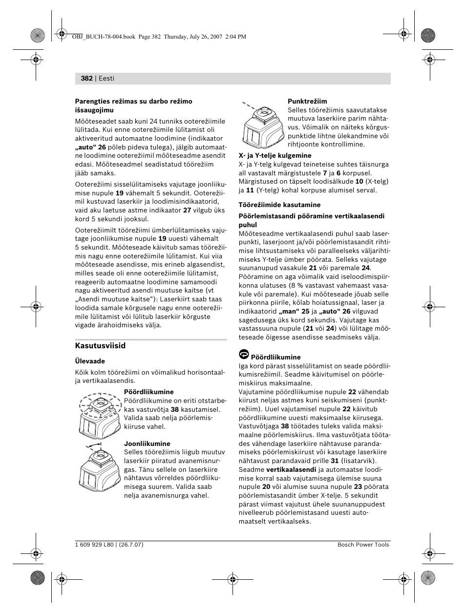 Bosch BL 200 GC Professional User Manual | Page 382 / 419