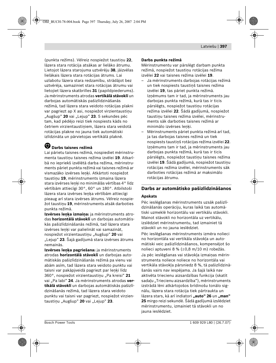 Bosch BL 200 GC Professional User Manual | Page 397 / 419