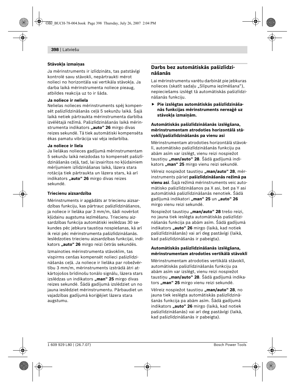 Bosch BL 200 GC Professional User Manual | Page 398 / 419