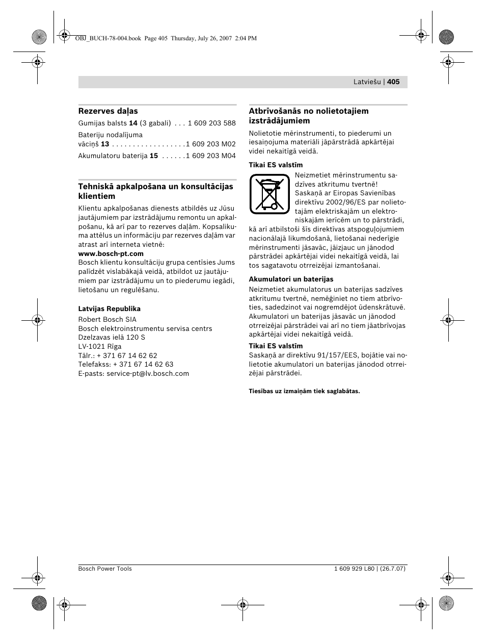 Bosch BL 200 GC Professional User Manual | Page 405 / 419