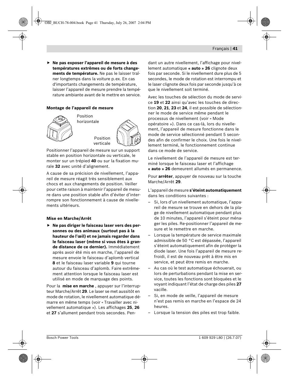 Bosch BL 200 GC Professional User Manual | Page 41 / 419