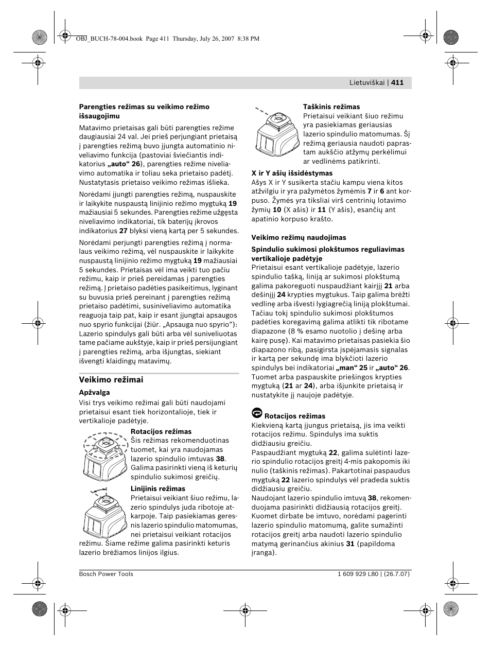 Bosch BL 200 GC Professional User Manual | Page 411 / 419