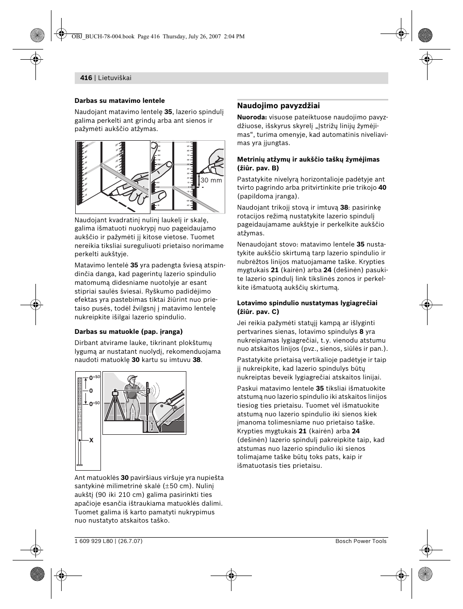 Bosch BL 200 GC Professional User Manual | Page 416 / 419