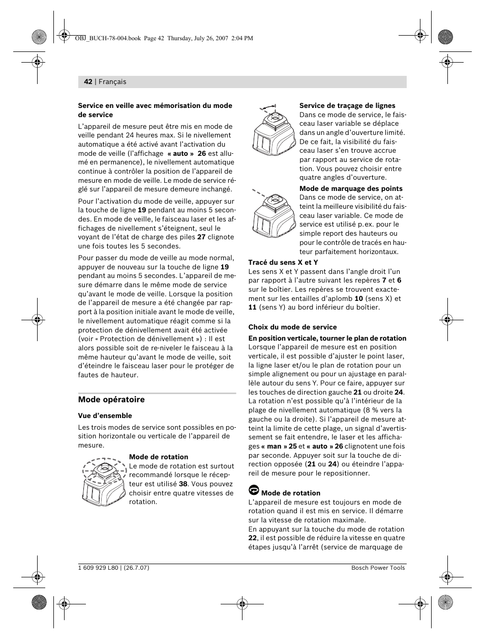 Bosch BL 200 GC Professional User Manual | Page 42 / 419
