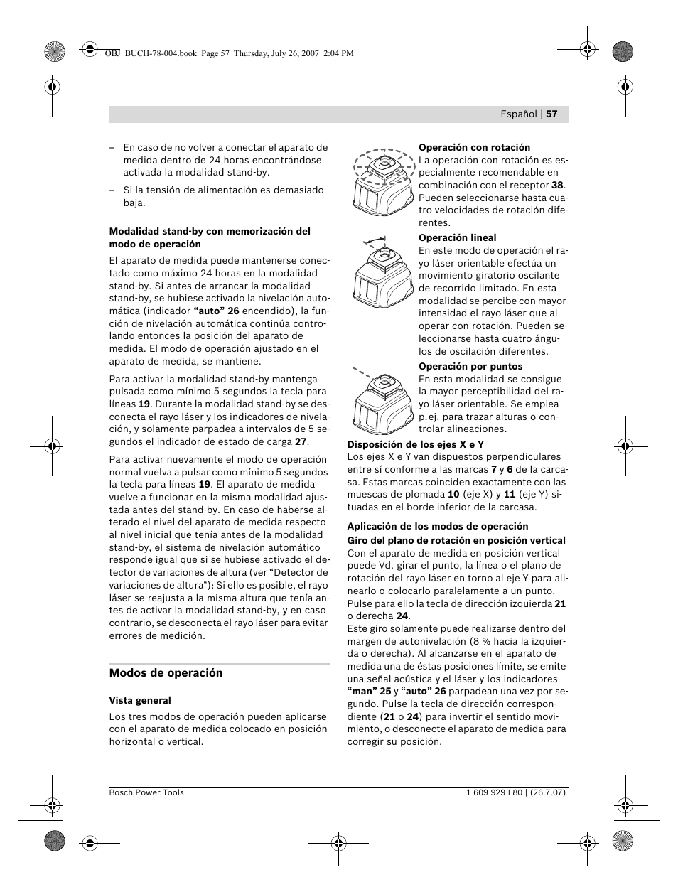 Bosch BL 200 GC Professional User Manual | Page 57 / 419