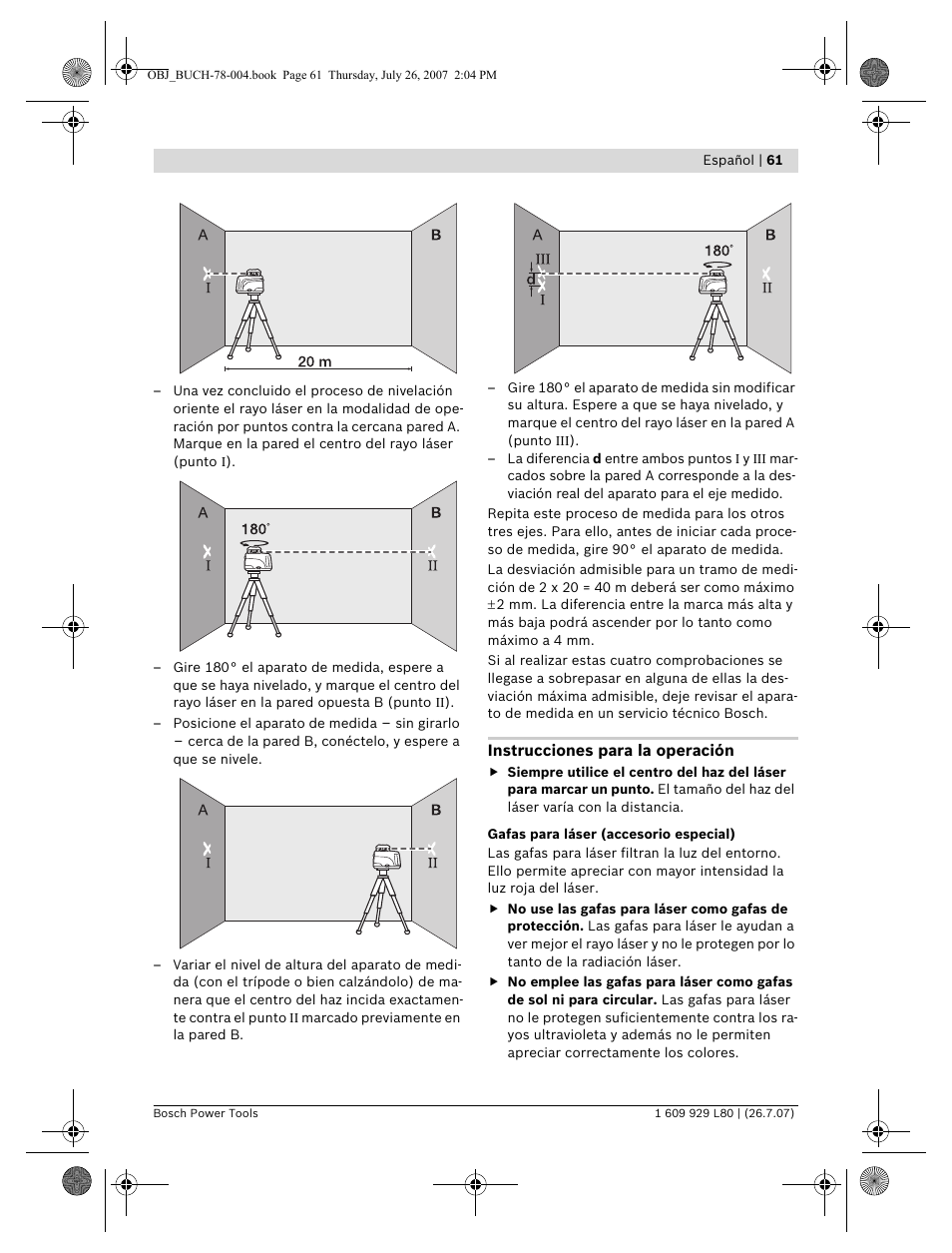 Bosch BL 200 GC Professional User Manual | Page 61 / 419