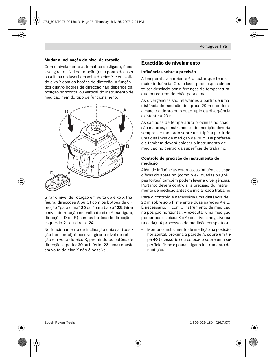 Db c | Bosch BL 200 GC Professional User Manual | Page 75 / 419