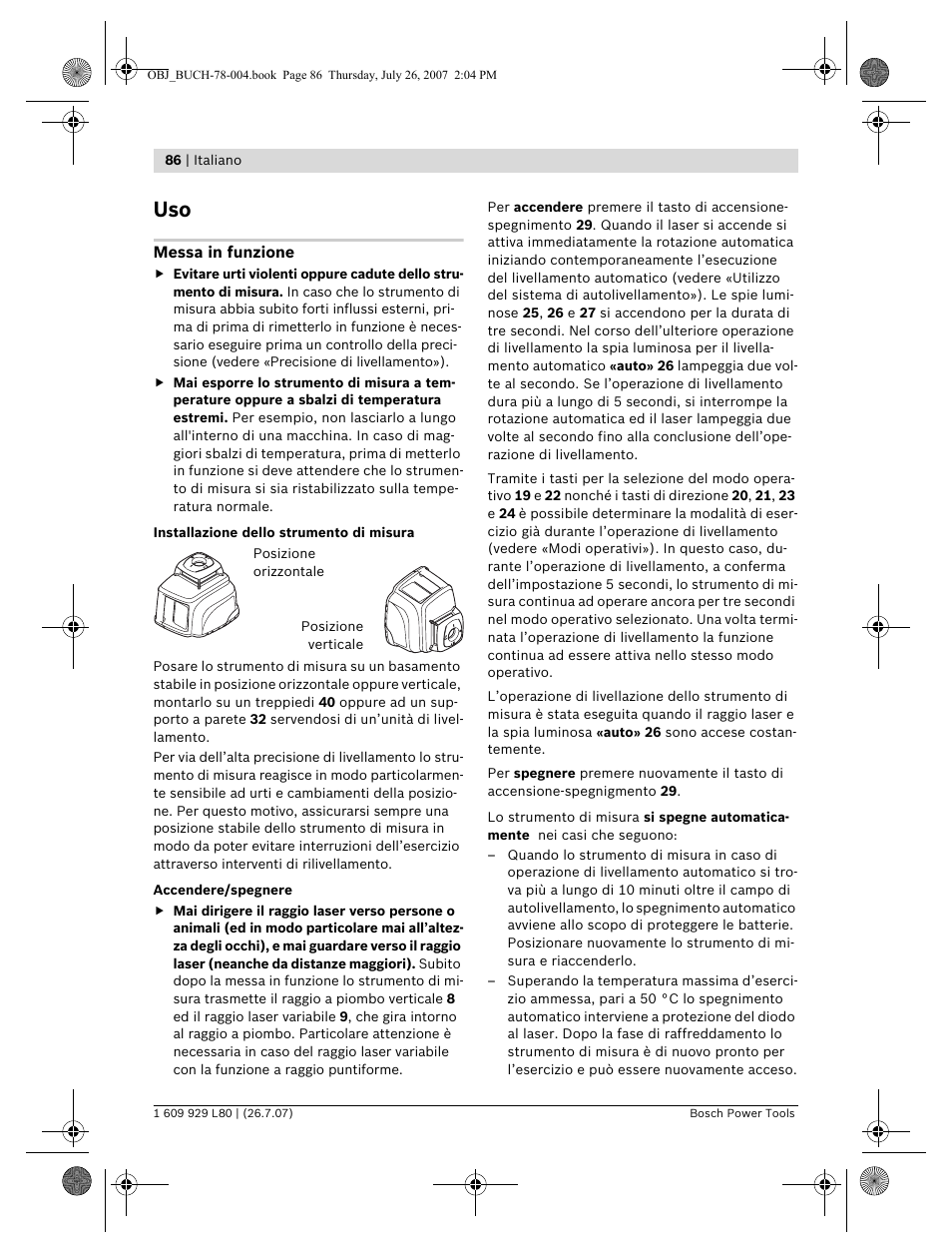 Bosch BL 200 GC Professional User Manual | Page 86 / 419