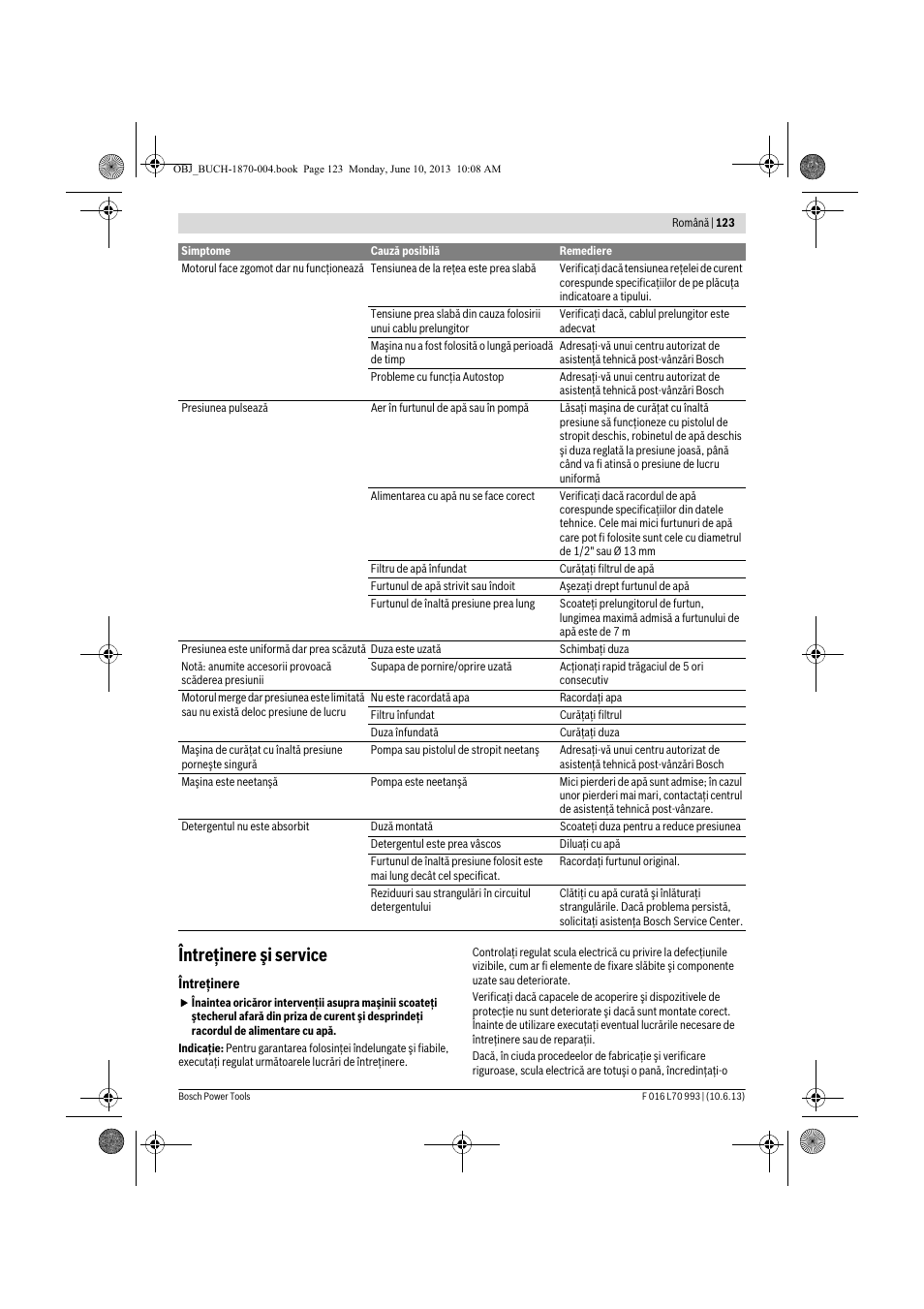 Întreţinere şi service | Bosch AQT 33-10 User Manual | Page 123 / 190