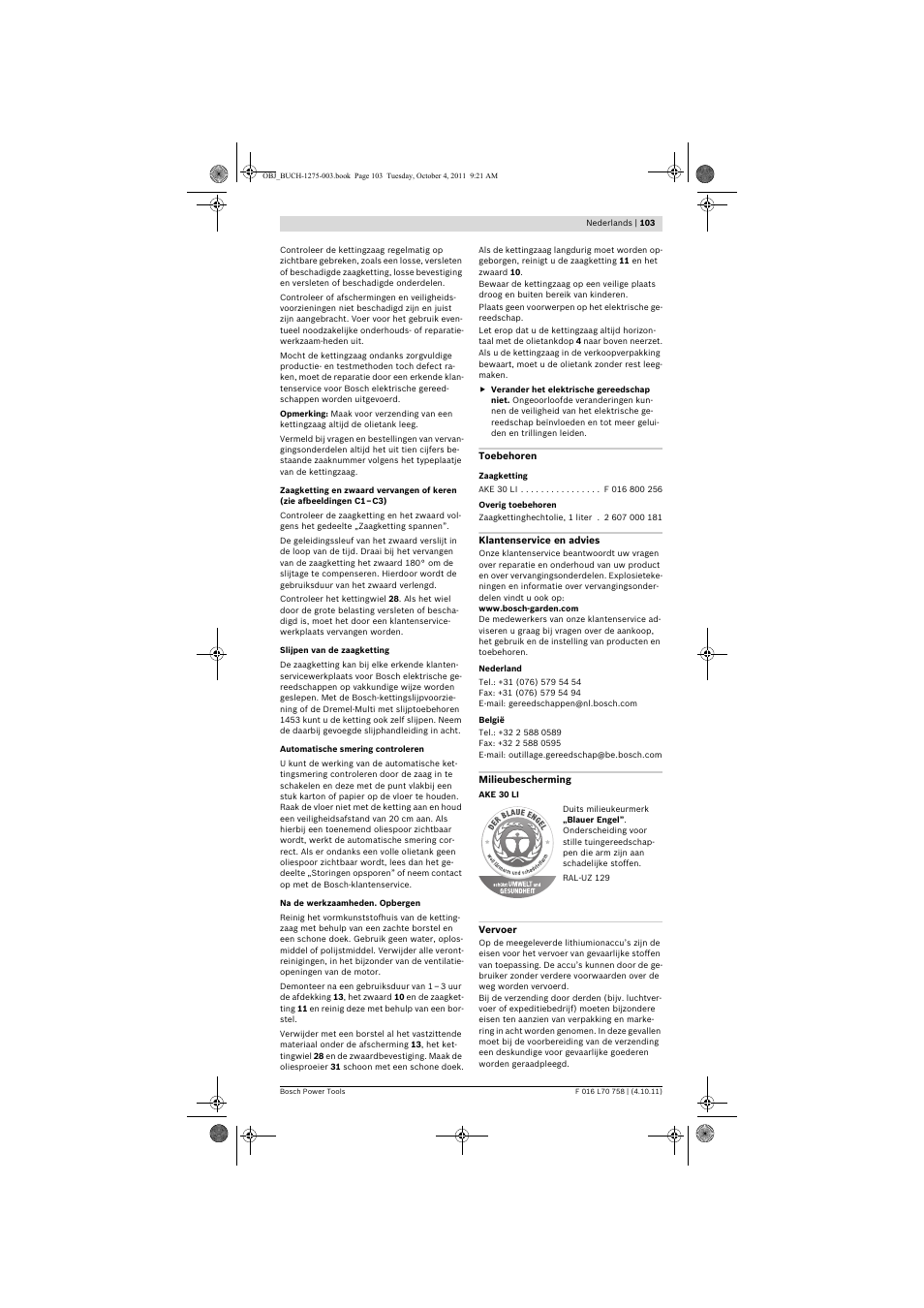 Bosch AKE 30 LI User Manual | Page 103 / 375