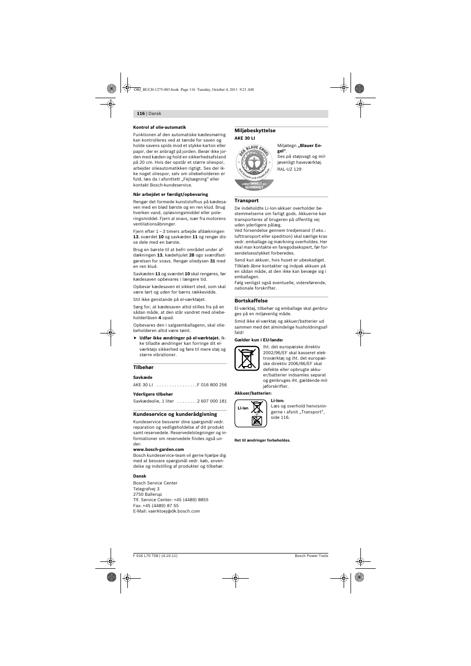 Bosch AKE 30 LI User Manual | Page 116 / 375