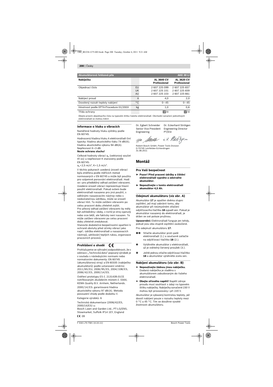 Montáž | Bosch AKE 30 LI User Manual | Page 200 / 375