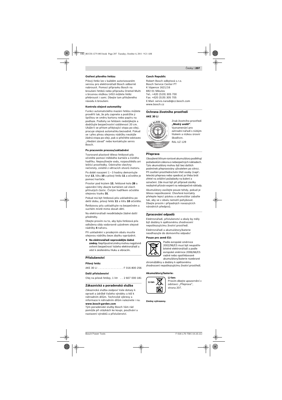 Bosch AKE 30 LI User Manual | Page 207 / 375