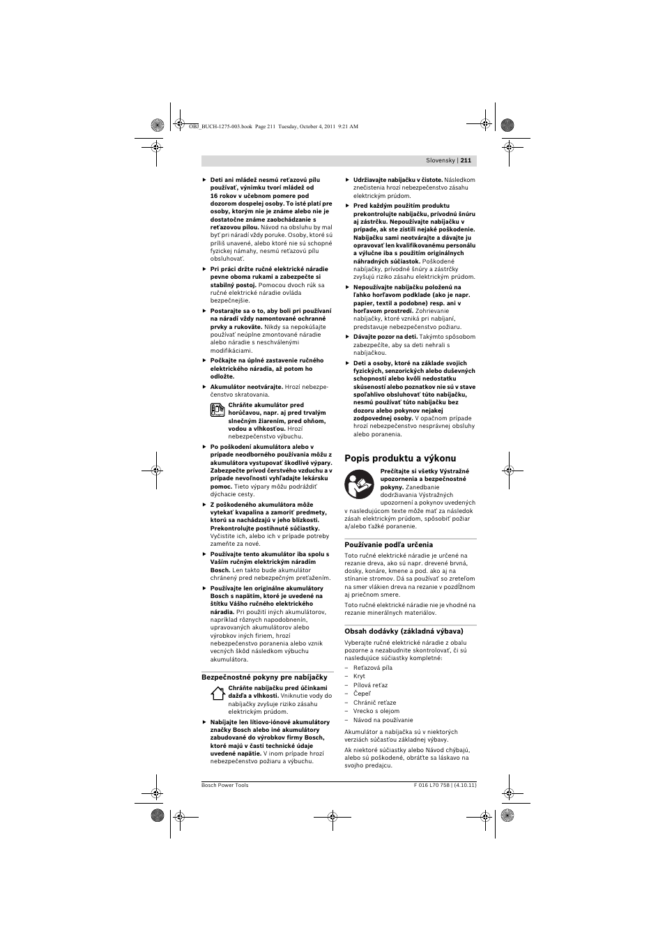 Popis produktu a výkonu | Bosch AKE 30 LI User Manual | Page 211 / 375